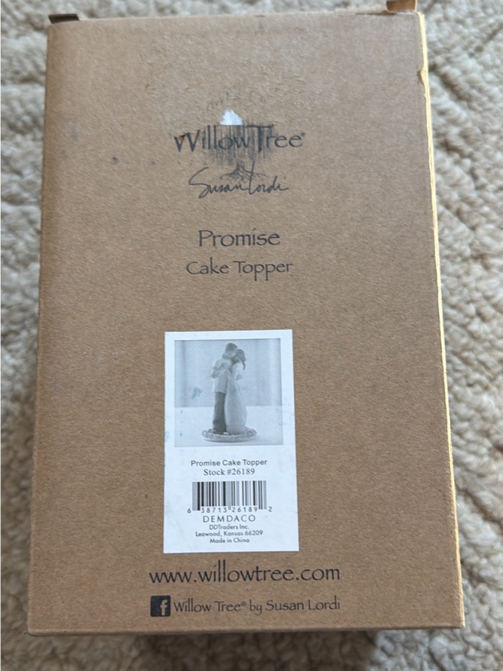 Willow Tree Promise Cake Topper - Brown